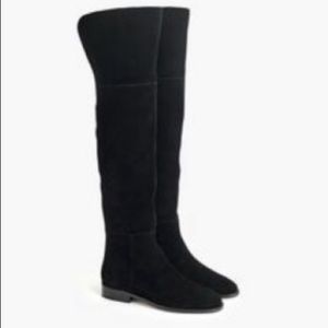 J. Crew over knee black suede boots in black! Only worn a couple times!